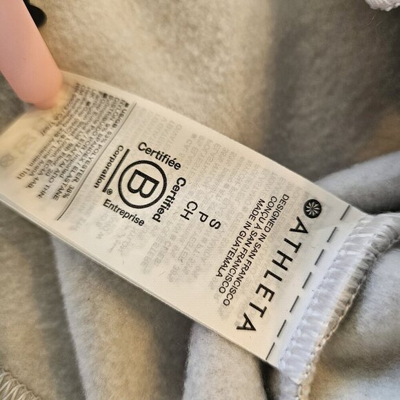 Athleta Altitude Polartec Funnel Neck Sweatshirt Size Petite Small Stratus Grey - Picture 9 of 9